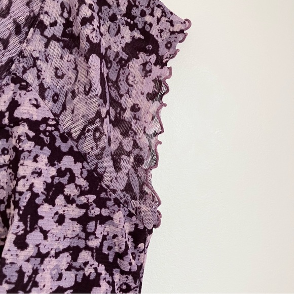 Axcess Y2K Purple Floral Blouse - Picture 4 of 9